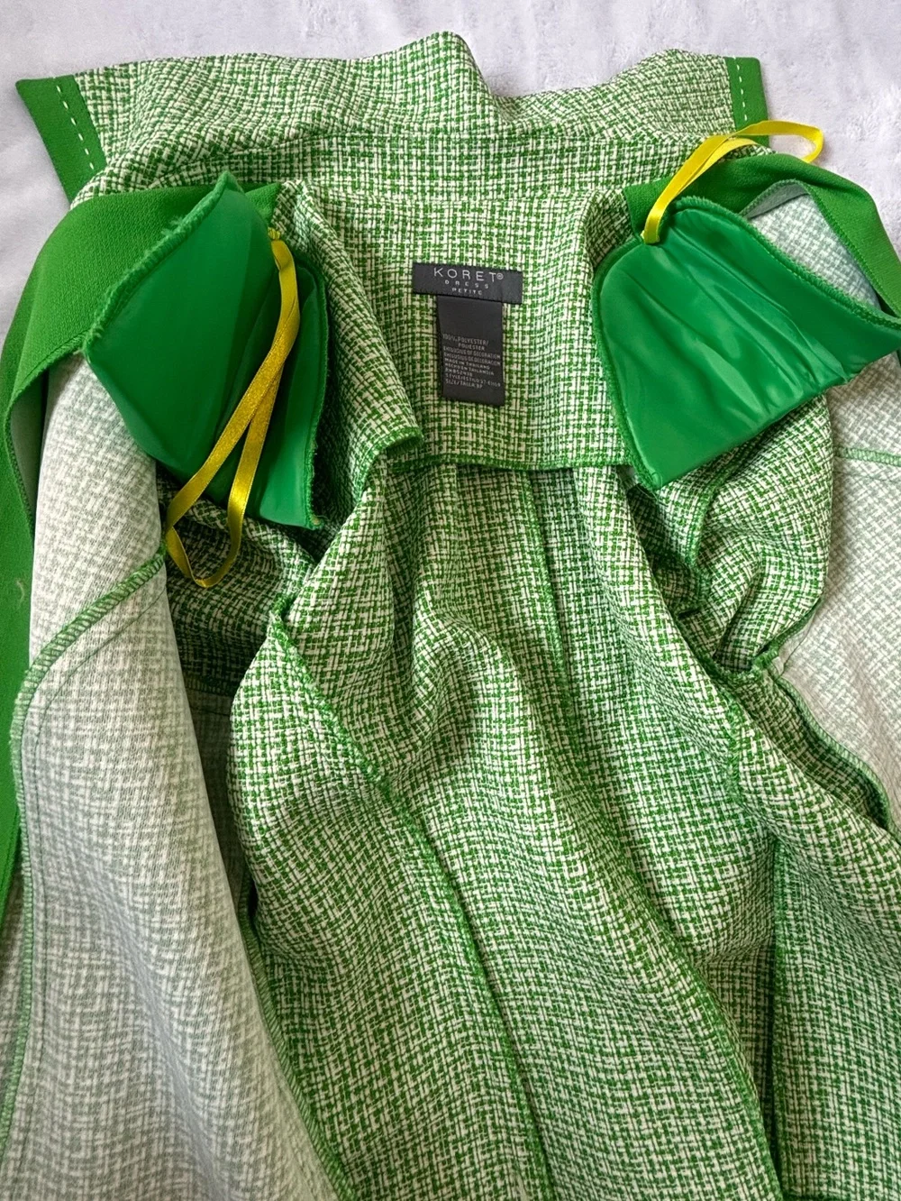 VTG Koret 3 Piece Pantsuit Set Green White Tweed 8P NWT Deadstock Matching Set